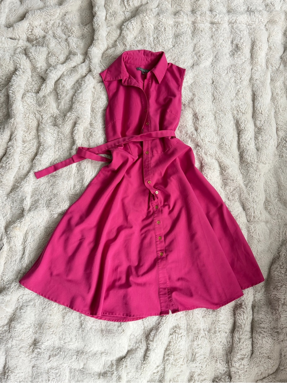 Sharagano Hot Pink Collared Dress